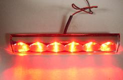 Clear 10 Inch Recessed Brake Light - Lit