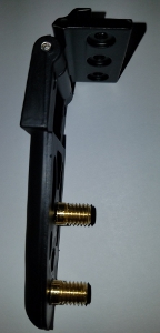 All Glass Rear Door Hinges - 2 Stud - 3 Mounting Holes Side View